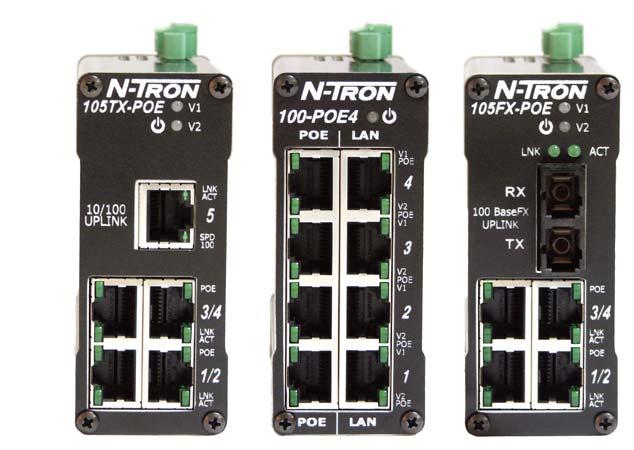 Power over Ethernet and Gigabit Products with -40 C to 85 C N-Tron s Industrial Power over Ethernet (ipoe) is designed to transmit power, along with data, over an Ethernet network and is ideal for