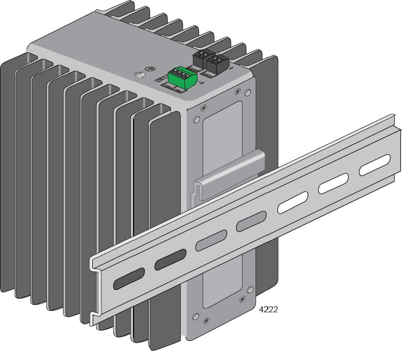 IE200 Series Installation Guide Slot in DIN rail bracket Top edge of DIN rail Figure