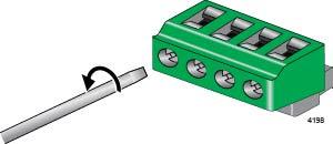 Chapter 5: Powering On the Switch 4. Loosen the wire retaining screws in the connector with a #1 screwdriver. Refer to Figure 44.