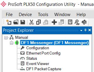 Setup Within the PLX50 Configuration Utility environment, the module will be in the Online state, indicated by the green circle around the module.