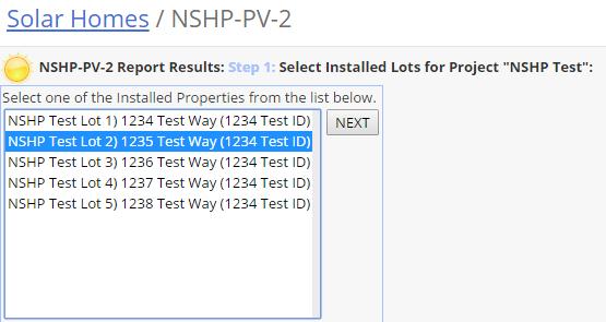 Filling ut the PV-2 Nte: The PV-2 is ptinal, but recmmended. The Slar Rater r the Slar Installer can certify the PV-2. Click Step 3. Submit NSHP-PV-2.