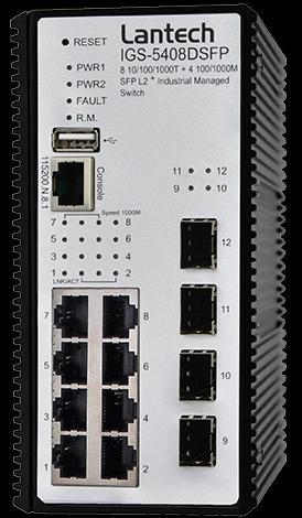 1 IGS-5408DSFP 8 10/100/1000T + 4 100/1000M SFP L2 + Industrial Managed Ethernet Switch w/ Enhanced G.