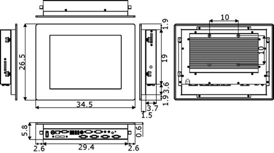 COM 4 (RS-232 or RS-422/485) 09. COM 2 15. LAN 04. COM 3 10. COM 1 16. DC Adapter In 05.