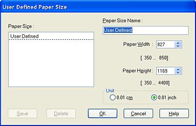 Printing / Basic Printing Information Making User Defined Paper Sizes For Windows For Mac OS 9 For Windows You can define a custom paper size and add it to the list.