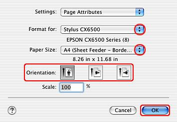 Make the appropriate Orientation setting. Click OK to close the Page Setup dialog box. Access the Print dialog box.
