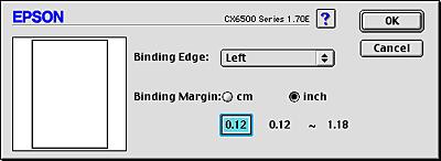 The actual binding margin may be different from the specified settings depending on your application. Experiment with a few sheets to examine actual results before printing the entire job.