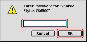 If the following dialog box appears, enter the password for the CX6500, then click OK.