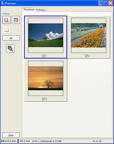 When the output size of the scanned image is already decided, select an appropriate setting from the Target Size list.
