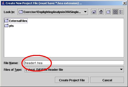 Figure 5.1-5: Create a New Project Directory dialogue box.