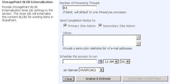 2. Next, set the number of processing threads for each content database, as shown in the following image.