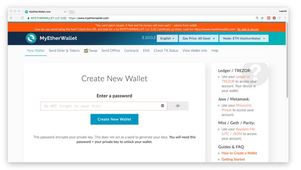Presearch Withdrawal Instructions 1 Step 1: Go to https://www.myetherwallet.com/ Go to https://www.myetherwallet.com, enter a strong password and click on the Create New Wallet button.