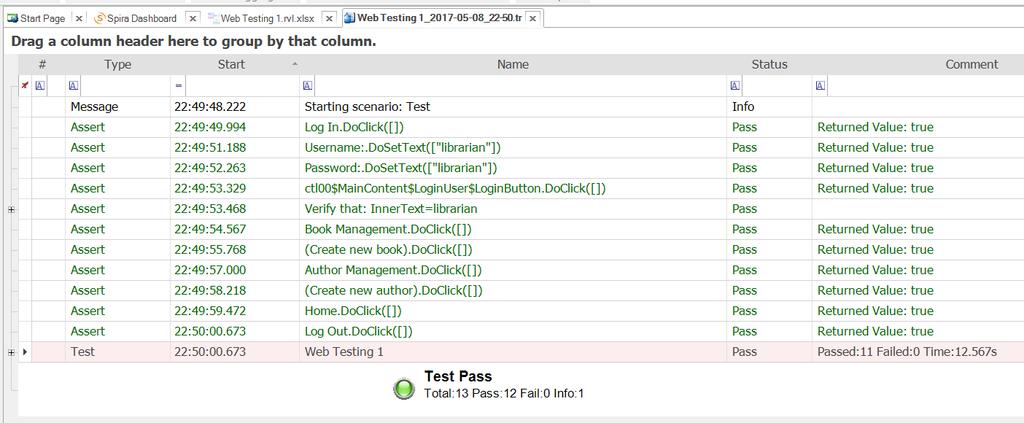 Congratulations You have just recorded and played-back your first automated test script using Rapise.