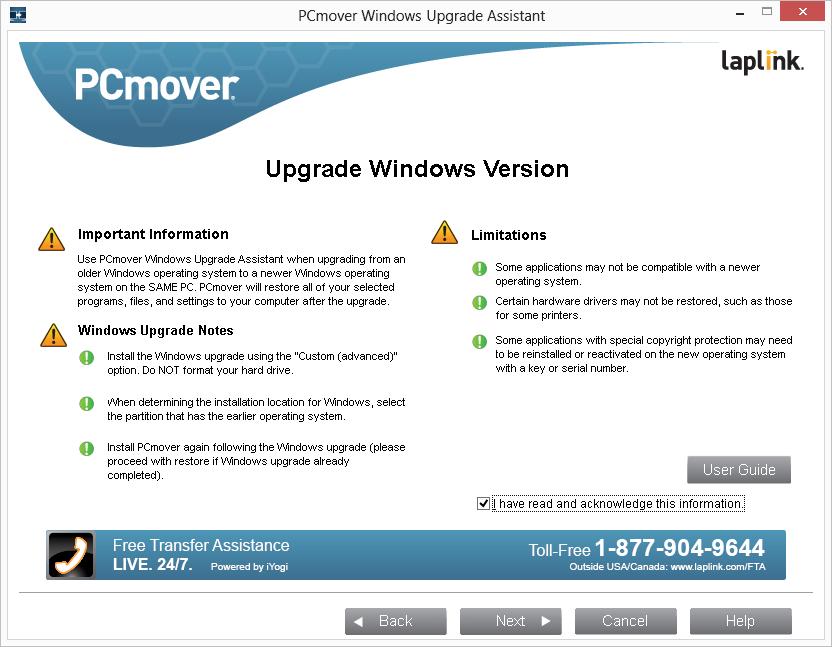 If you see the New Version Available button, click the button to get the latest version of PCmover.