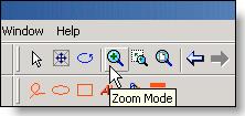 - Select Zoom Mode from the top Row of Icons (Magnifying