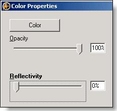 Properties > - Use the Mouse to move the Slider or edit the 0% in Reflectivity, and
