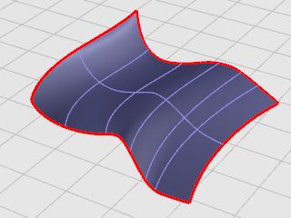 Create a surface from edge curves 1. Open the tutorial model EdgeSrf.3dm. 2. On the Surface menu, click Edge Curves.