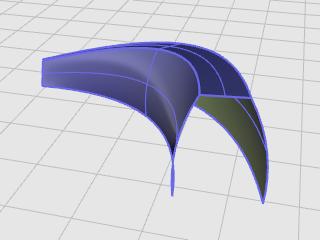 Instead, the edges of the surface are created by fitting smooth curves through the shape curves. Create a lofted surface 1. Open the tutorial model Loft.3dm. 2.