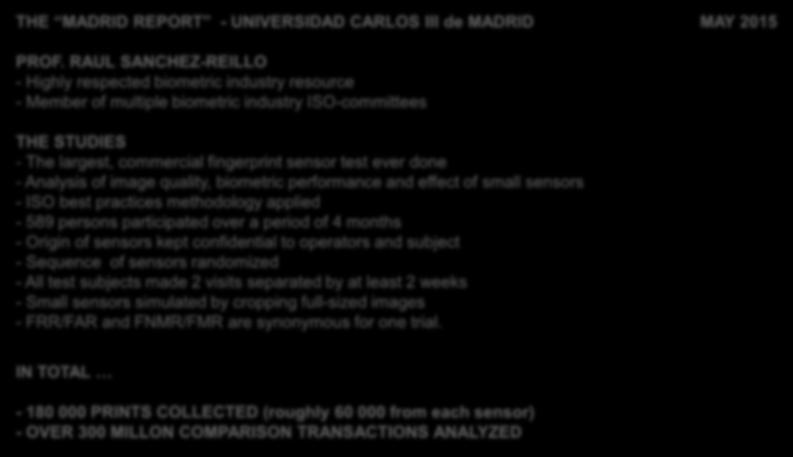 Proof of Technology -> The Madrid Report A comparative analysis of size and quality - NEXT vs 2 other