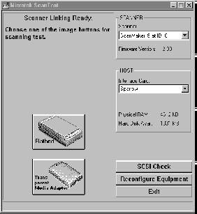 Step 8 Test your scanner 1. Restart Windows 95. 2. Click Start, Program, Microtek ScanWizard for Windows 95, and then select Scanner Test 3.