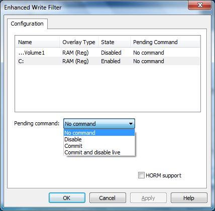 Enabling Embedded Filters 7. Select a volume and a Pending Command as per your requirement 8. Click OK or Apply.