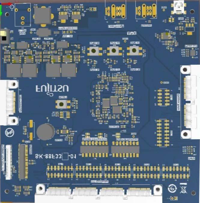 5 Board Layout In the standard delivery form, the board layout is as shown in the diagram below: Display Extension Connector RGB 888 Pin Header DIP Switch SW7 Glyn TFT Connector DIP Switch SW6 LED