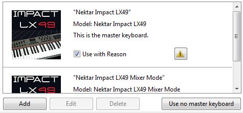 Reason Integration Setup and Configuration The Impact LX Reason Integration is compatible with Reason 5, 6, 6.5 and 7 as well as Reason Essentials.