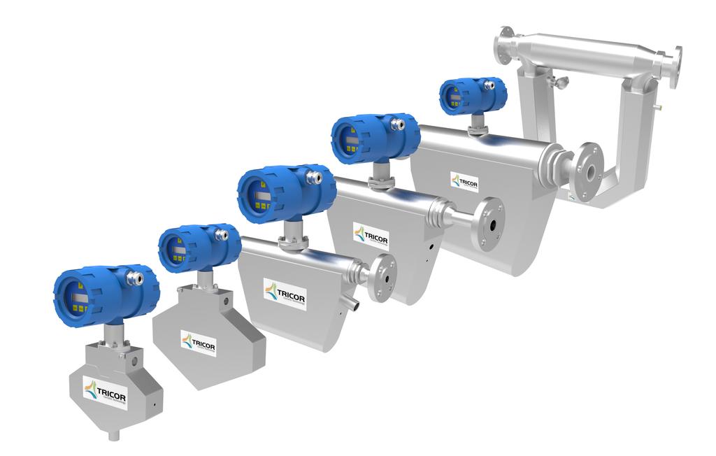 According to the requirements the TRICOR Mass Flow Meters are available as compact versions with on site display and remote version with electronics in a wall mount or panel mount housing.