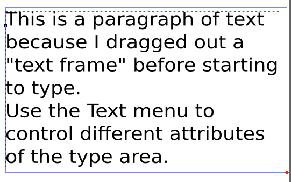 Text in Inkscape Point text (aka label