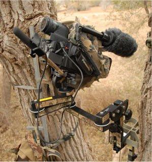 using your Remote VideoEye system can include ground setup with a simple camo face net with a hole cut for the camera lens (shown upper right photo) to unmanned camcorders in a hunting