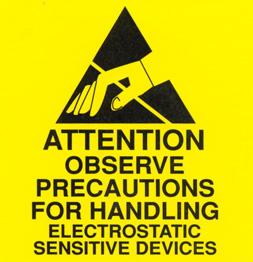 Do not touch the electrical pins without static protection such as a grounded wrist strap. Do not touch the glass scale unless you are wearing talc-free gloves or finger cots.