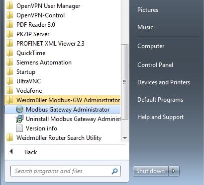 7.2 Configuration and Monitoring via PC-based tool Modbus Gateway Administrator The PC-based software tool Modbus Gateway Administrator can be used for Device configuration (alternatively to