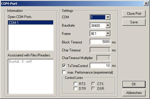 5.3. Communication Ports 5.3.1. Settings for Serial Port The ID CPRStart supports up to four simultaneously opened serial ports which can be assigned to any editor.