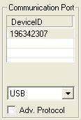 If an USB-Reader is used, they will be detected automatically and the DeviceID will be shown in the Communication Port window.