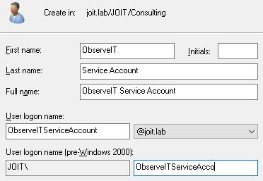 PREPARING PERMISSIONS Creating a service account user in Active Directory Use the following steps to create a service account user in Active Directory that will be used for connecting to the