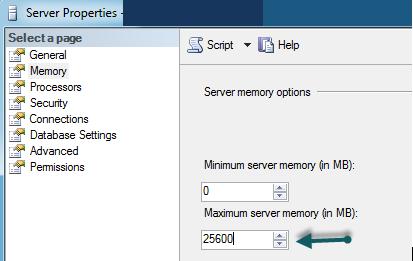 38 SQL Server max memory allocation is uncapped by default. This should be capped at approximately 80% of the physical memory allocated to the machine.