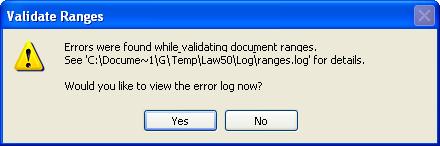 Administering 53 1. On the File menu, click Administration, and then click Validate Ranges. 2. Enter the path to a range file.