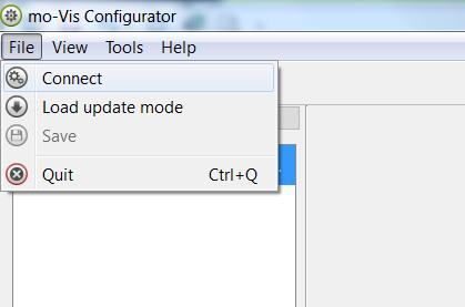 When the device is in sleep mode or not powered on, you will get this message: 3. Open the mo-vis Configurator Software.