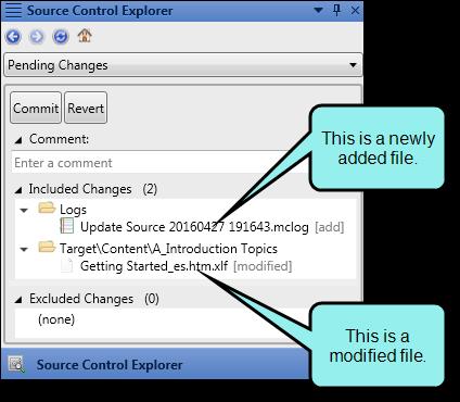 HOW TO COMMIT FILES TO SOURCE CONTROL SOURCE CONTROL EXPLORER 1. Select the View ribbon. In the Pane section select Source Control Explorer. The Source Control Explorer opens. 2.