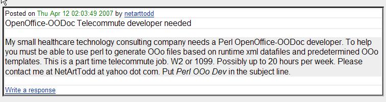 OpenOffice::OODoc The Perl Open OpenDocument