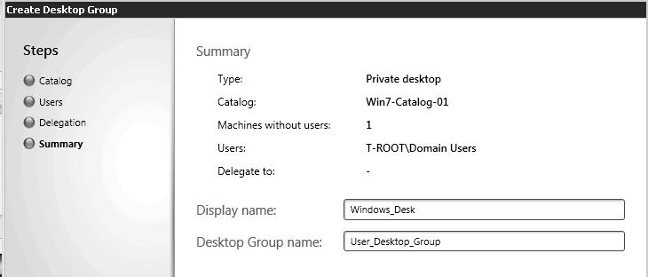 Creating and Confi guring a Desktop Environment 3. Click on the Add button and choose the users or the groups from your Active Directory's domain to which you are assigning the existing desktops.