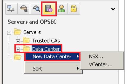 Defining NSX and vcenter Integrations with the Check Point vsec Controller The first step in deploying the integrated solution is to define NSX Manager information (IP/host name and credentials)