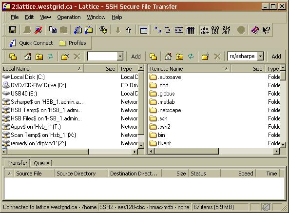 Browsing UNIX from Windows using SSH Log on to UNIX through SSH Click (Open file transfer window)