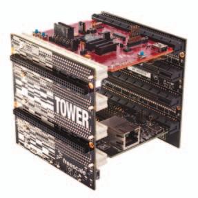TOWER SYSTEM Potentiometer SD Card Socket VBAT (RTC) Battery Holder MC9S08JM60 OSJTAG Circuit 2 Gb NAND Flash Figure 2: Back side of