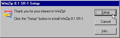 Double click on the Winzip download file to begin the installation--you should see this window.