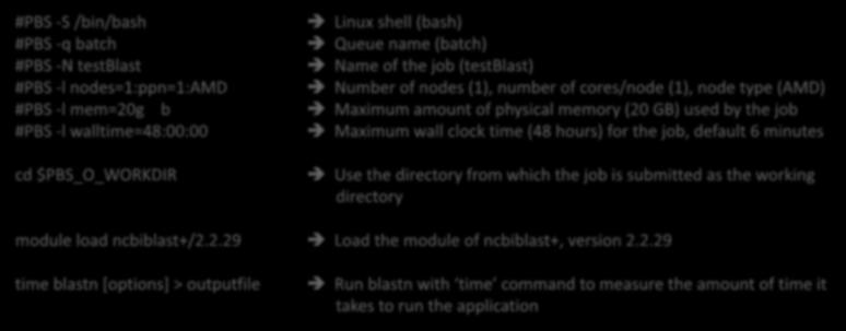 How to work with it Run Jobs Example 1: Serial job script sub.