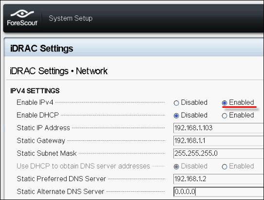 Set the Enable DHCP field to Enabled to use Dynamic IP Addressing or to Disabled to use Static IP Addressing.
