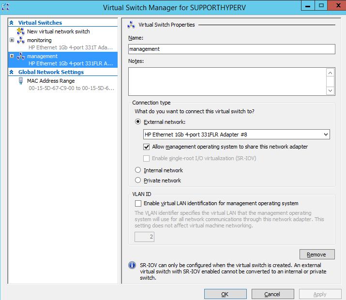 Virtual Switch Manager Switch Configuration 5.
