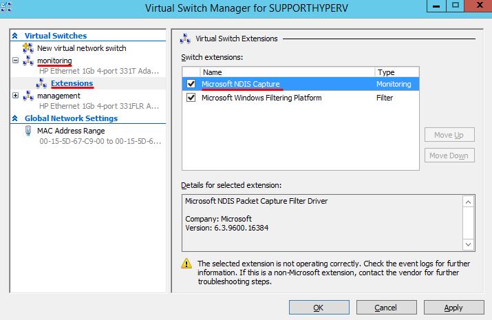 Chapter 8: CounterACT Virtual Systems Virtual Switch Manager Extensions 7. Select OK.