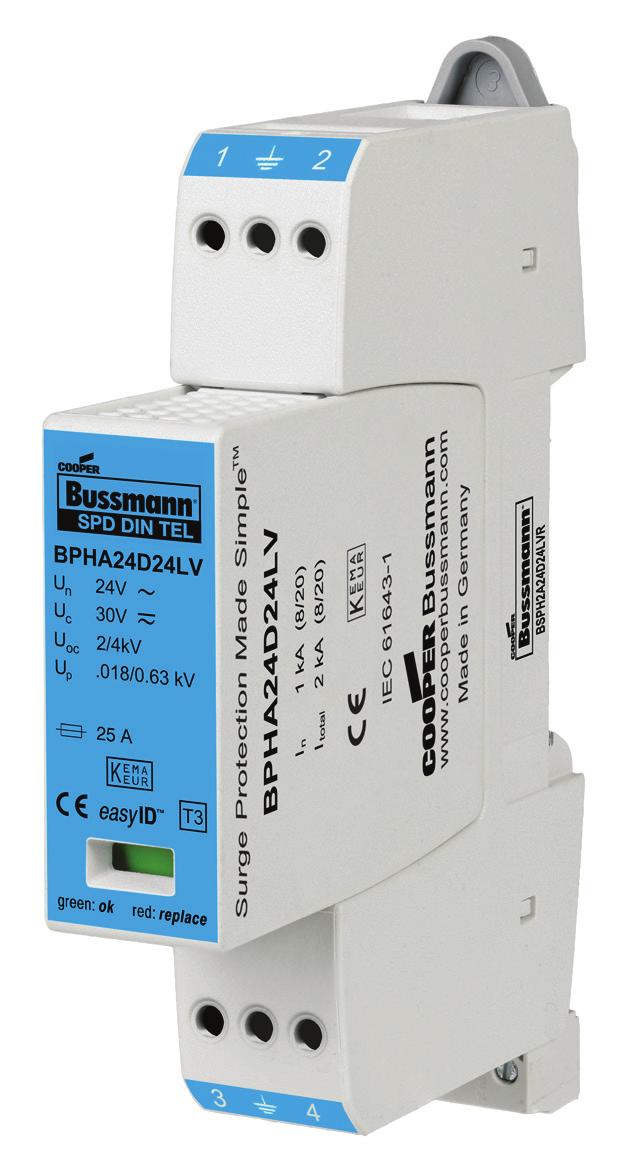 Application Note 3193 Application note for North American Blue label two-pole UL non SCCR Type 4 control BSP low voltage SPDs for 24Vac/dc to 230Vac/dc systems Description The Bussmann UL Type 4