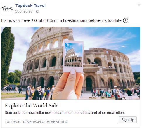 Facebook Ads Facebook campaigns driving users to perform a specific action: signing